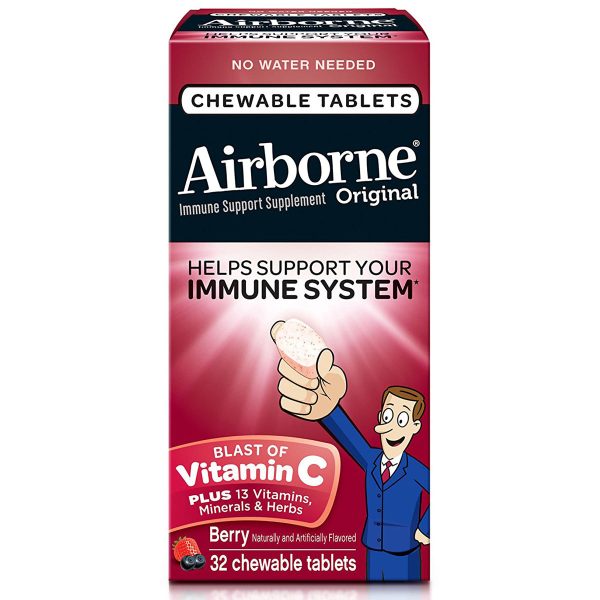 AIRBORNE - Blast of Vitamin C Berry - 32 Chewable Tablets Sale