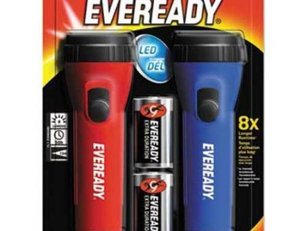 EVEREADY - LED Economy Flashlight Red Blue - 2 Pack Cheap