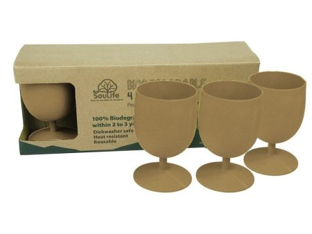 ECOSOULIFE - Bamboo Eco Goblet Set Almond - 4 Pieces Online Sale