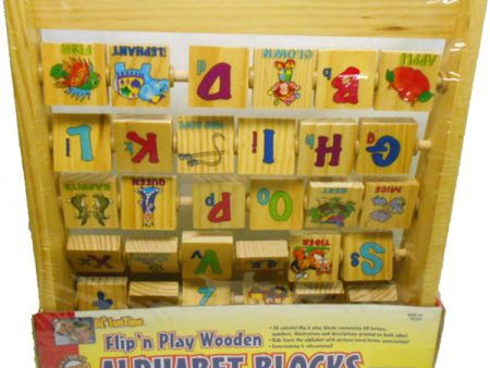 HOMEWARE - Flip N  Play Wooden Alphabet Blocks Abacus ABC s - 30 Blocks Online