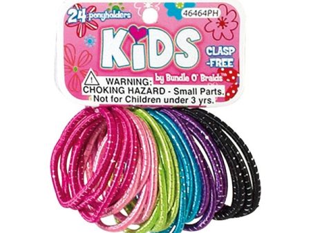 SHALOM - Kids Bundle O  Braids Shiny Clasp Free Ponyholders - 24 Pack For Sale