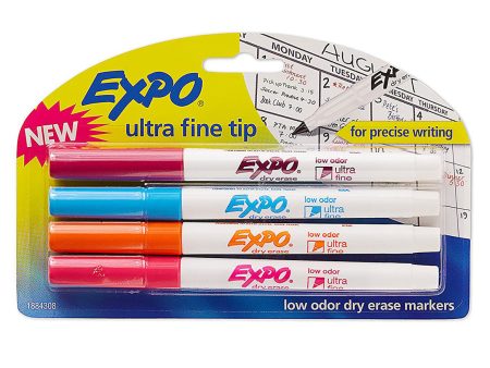 EXPO - Low-Odor Dry Erase Markers, Ultra Fine Tip, Fashion Colors - 4 Markers Hot on Sale