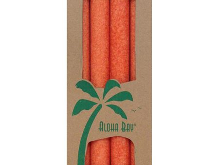 ALOHA BAY - Palm Tapers 9  Unscented Candles Burnt Orange - 4 Candles Discount