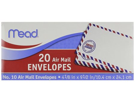 MEAD - #10 Air Mail Envelopes 4.13  x 9.5  - 20 Envelopes For Sale