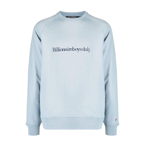 Billionaire Boys Club Serif Embroidered Logo Sky Blue Sweatshirt Sale