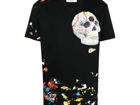 Philipp Plein Dripping Skull Black T-Shirt For Discount