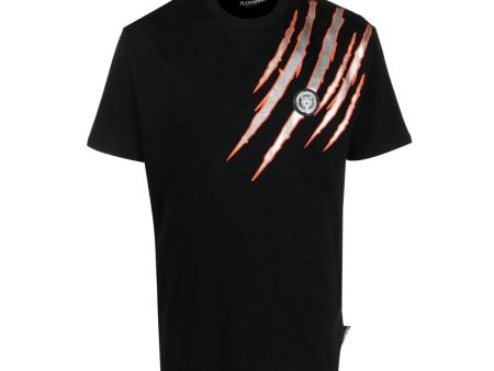 Plein Sport Tiger Scratch Print Black T-Shirt Cheap