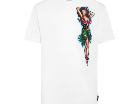 Philipp Plein Hawaii Print White T-Shirt Online