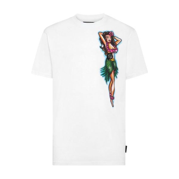 Philipp Plein Hawaii Print White T-Shirt Online