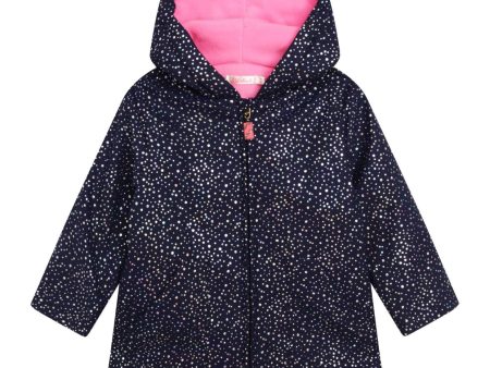 Billieblush Glitter Dots Navy Raincoat Online Hot Sale