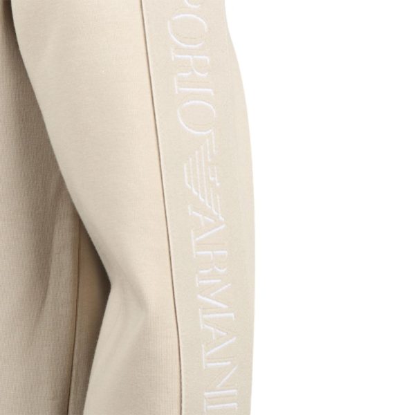 Emporio Armani Junior Logo Taping Beige Sweatshirt Hot on Sale