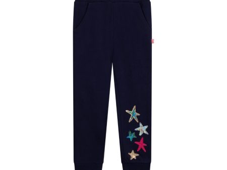 Billieblush Embroidered Star Sequins Navy Jogging Bottom on Sale