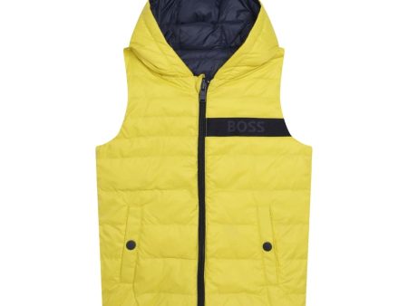 BOSS Kids Lime Reversible Gilet on Sale