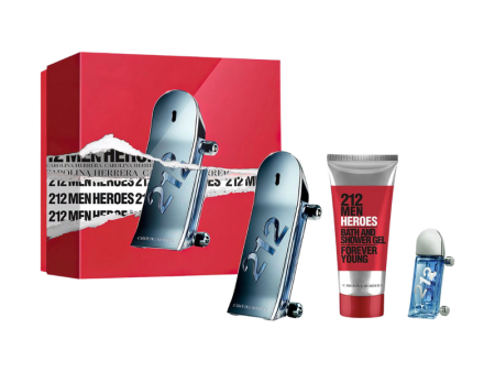 Carolina Herrera 212 Men Heroes EDT 100 ML + EDT 7 ML + Gel de Baño 100 ML SET Fashion