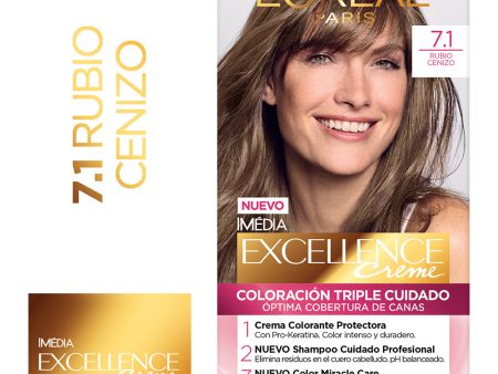 Tinte Excellence Creme 7.1 Rubio Ceniza Online now