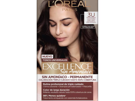 Tintura Excellence Sin Amoniaco 3U Castaño Oscuro Universal L Oréal Paris For Cheap