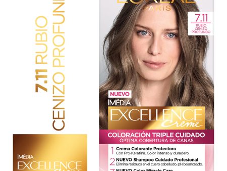 Tinte Excellence Creme 7.11 Rubio Ceniza Intenso Online now