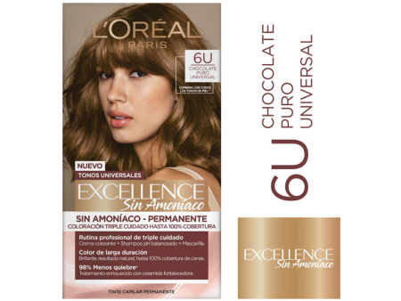 Tintura Excellence Sin Amoniaco 6U Chocolate Puro Universal L Oréal Paris Online Sale