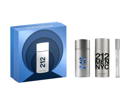 Carolina Herrera 212 Men EDT 100 ML + Deo 150 ML + 10 ML HD22 SET For Sale