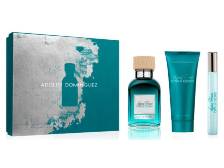 Adolfo Dominguez Set Agua Fresca Citrus Cedro EDT 120 ml + Mini 10 ml + Gel de Ducha 75 ml Sale