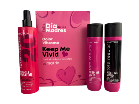 Pack día de Madre Keep Me Vivid Shampoo 300ml, Acondicionador 300ml y Miracle Creator 400ml Matrix Hot on Sale