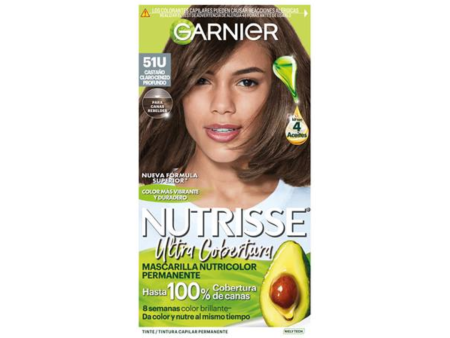 Tinte Nutrisse Ult Cob 51U Castaño Claro Cenizo Profundo Garnier on Sale