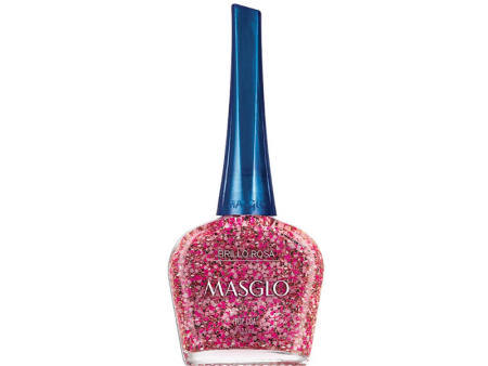 Esmalte Tradicional Glitter Brillo Rosa Masglo Fashion